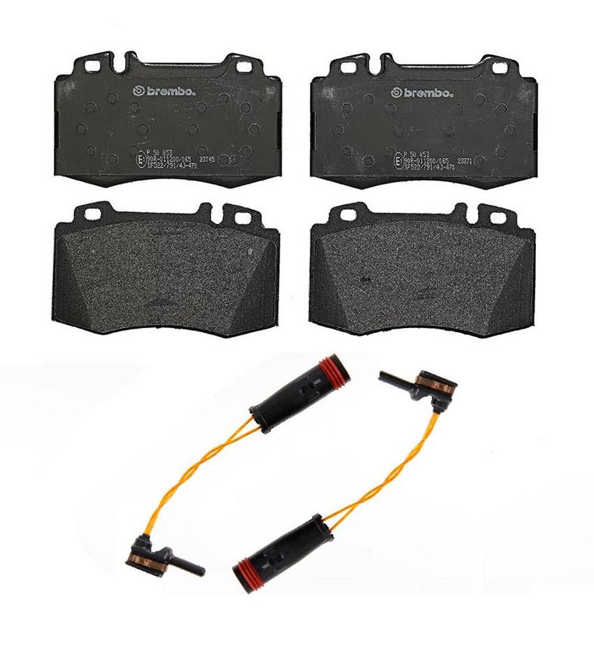 Mercedes Brakes Set Kit - Pads Front (Low-Met) (with Sensors) 005420952041 - Brembo 2224064KIT